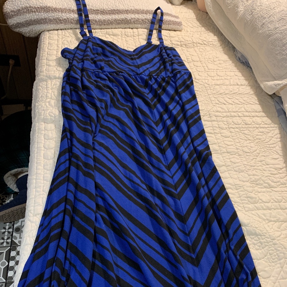 Torrid Royal Blue and Black Empire Waist Maxi